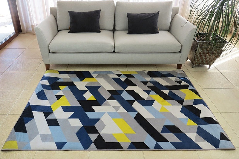 Tapete Geométrico Mosaic Azul